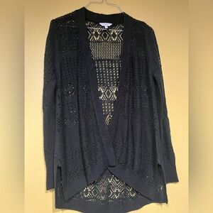 Candie's Black Open-Knit Cardigan